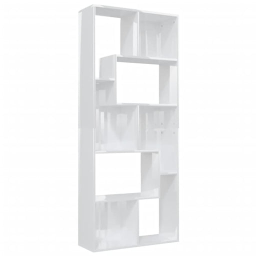 Book Cabinet Glossy Look White Chipboard Nbonnt