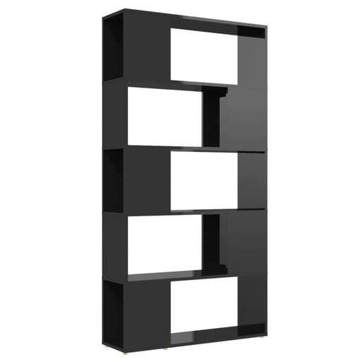 Book Cabinet Room Divider Glossy Look Black 80x24x155 Cm