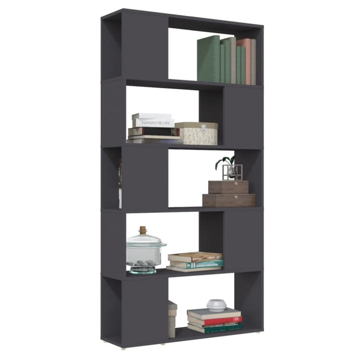 Book Cabinet Room Divider Grey Chipboard Nbkoap
