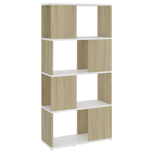 Book Cabinet Room Divider White And Sonoma Oak 60x24x124.5