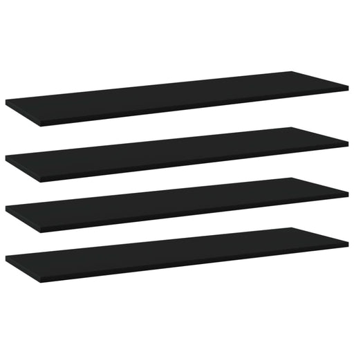 Bookshelf Boards 4 Pcs Black 100x30x1.5 Cm Chipboard Nbptkl
