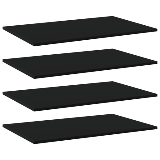 Bookshelf Boards 4 Pcs Black 80x50x1.5 Cm Chipboard Nbptan