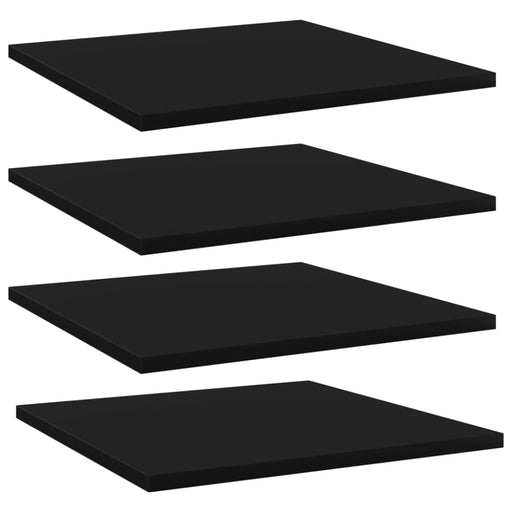 Bookshelf Boards 4 Pcs Black Chipboard Nbpoix