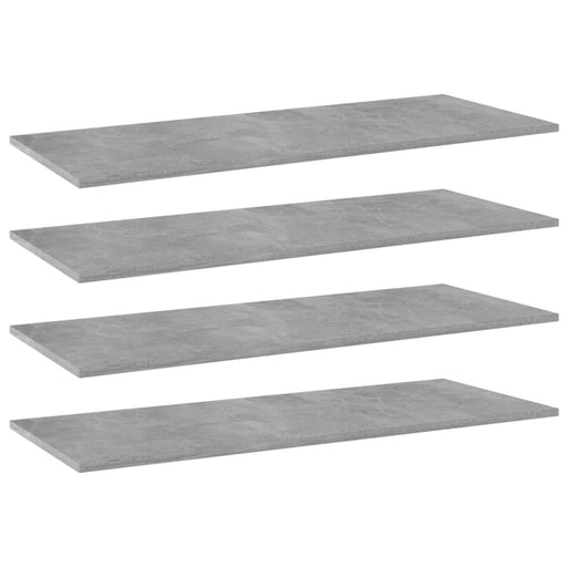 Bookshelf Boards 4 Pcs Concrete Grey 100x40x1.5 Cm