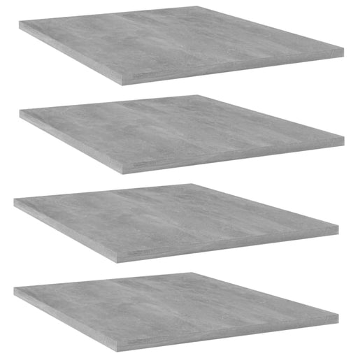 Bookshelf Boards 4 Pcs Concrete Grey 40x50x1.5 Cm Chipboard