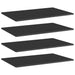 Bookshelf Boards 4 Pcs Glossy Look Black 80x50x1.5 Cm