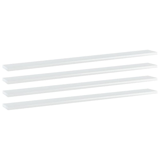 Bookshelf Boards 4 Pcs Glossy Look White 100x10x1.5 Cm