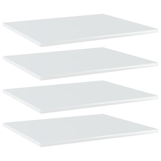 Bookshelf Boards 4 Pcs Glossy Look White Chipboard Nbpxil