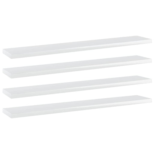 Bookshelf Boards 4 Pcs Glossy Look White Chipboard Nbpxox