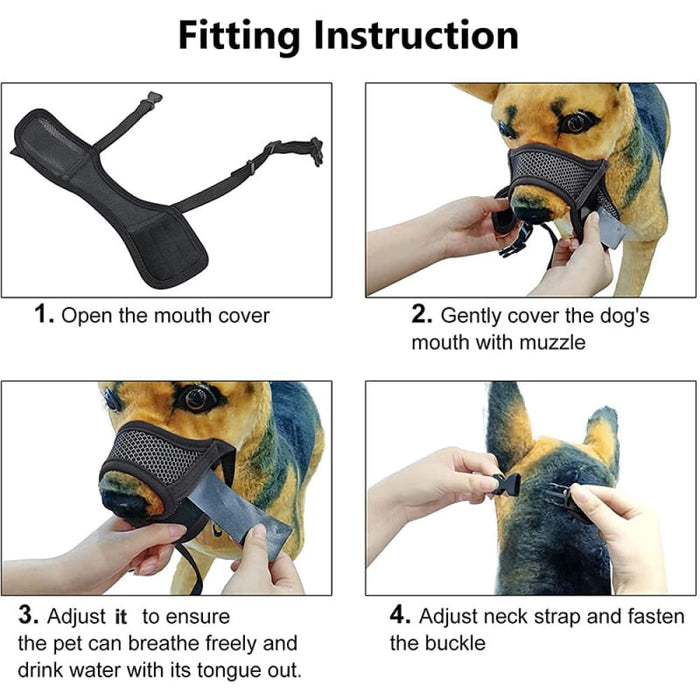 Breathable Reflective Soft Nylon Mesh Pet Muzzle for Small