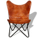 Butterfly Chair Brown Real Leather Gl865
