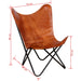 Butterfly Chair Brown Real Leather Gl865