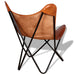 Butterfly Chair Brown Real Leather Gl865