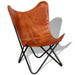 Butterfly Chair Brown Real Leather Gl865