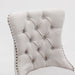 Button-tufted Upholstered Linen Fabric with Studs Trim