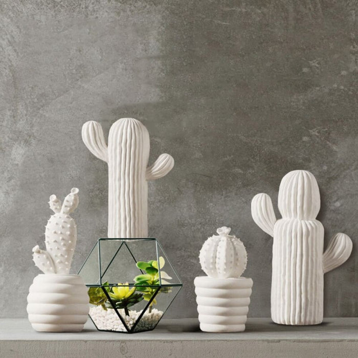 Cactus Figurines Home Decoration Ceramic Statue Office