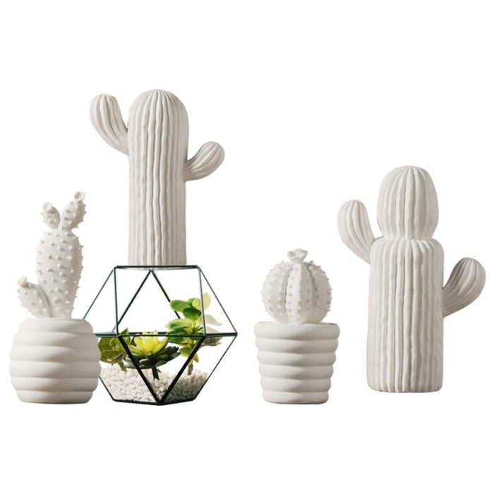 Cactus Figurines Home Decoration Ceramic Statue Office