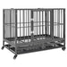 Dog Cage with Wheels Steel Oioako
