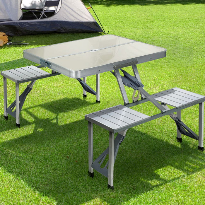 Camping Table with Chairs Folding Outdoor Picnic Beach Bbq