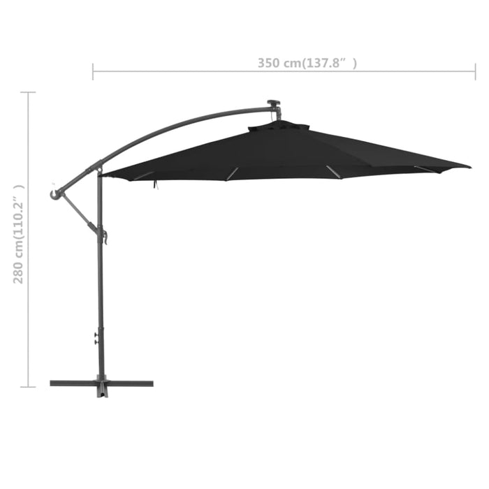 Cantilever Umbrella With Aluminium Pole 350 Cm Black Aiotb