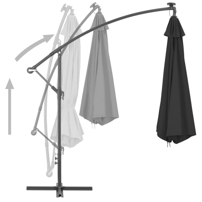 Cantilever Umbrella With Aluminium Pole 350 Cm Black Aiotb