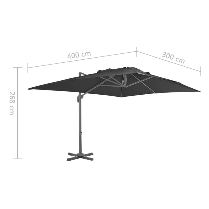 Cantilever Umbrella with Aluminium Pole 400x300 Cm