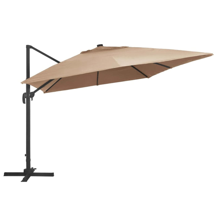 Cantilever Umbrella With Led Lights And Aluminium Pole 