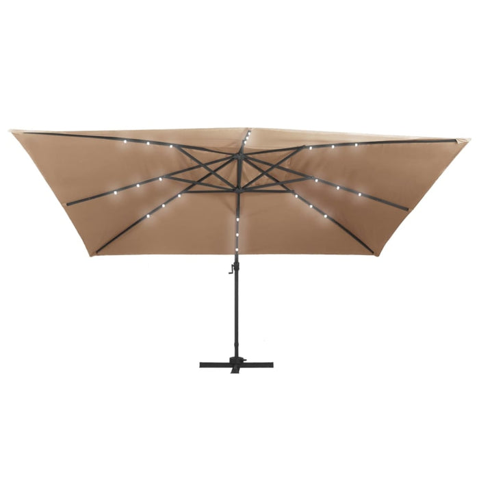 Cantilever Umbrella With Led Lights And Aluminium Pole 