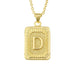 Capital Letter Pendant Necklace Gold Tone Solid Cube Long