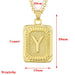 Capital Letter Pendant Necklace Gold Tone Solid Cube Long