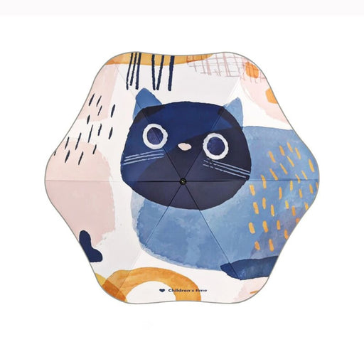 Cartoon Design Umbrella with Reflective Stripes for Kids