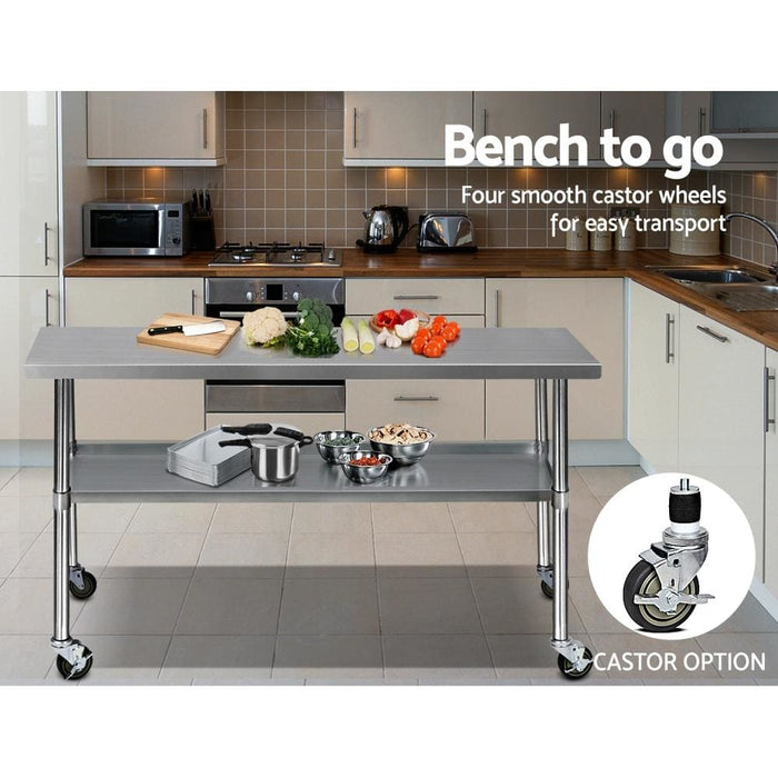Cefito 304 Stainless Steel Kitchen Benches Work Bench Food