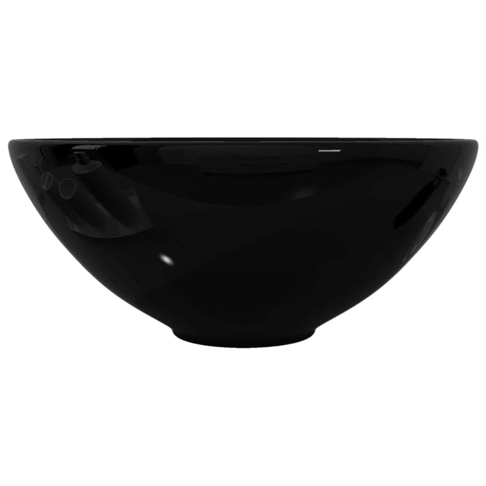 Ceramic Bathroom Sink Basin Black Round Oaokxk