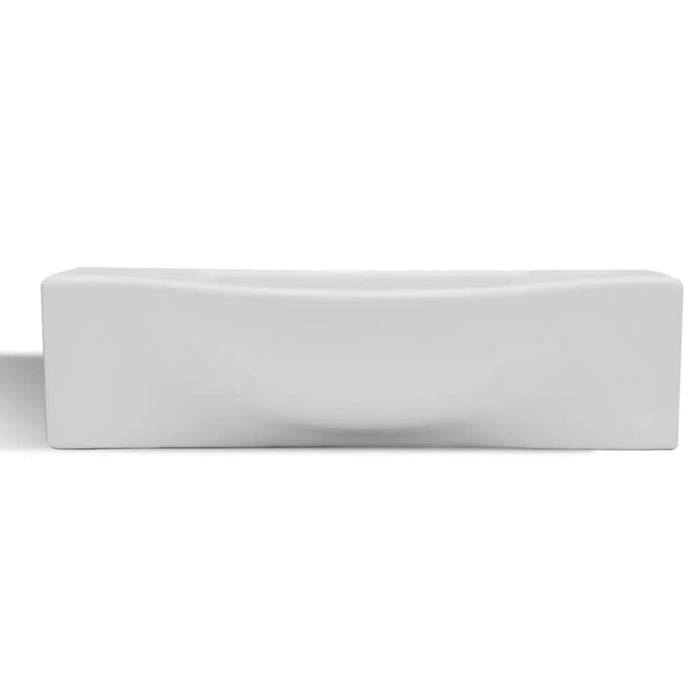 Ceramic Bathroom Sink Basin With Faucet Hole White Oaoktb