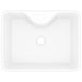 Ceramic Bathroom Sink Basin With Faucet Hole White Square
