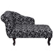 Chaise Longue Black And White Fabric Gl606