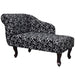 Chaise Longue Black And White Fabric Gl606