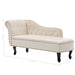 Chaise Longue Cream White Faux Leather Lbint