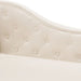 Chaise Longue Cream White Faux Leather Lbint
