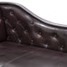 Chaise Longue Dark Brown Faux Leather Lbinx