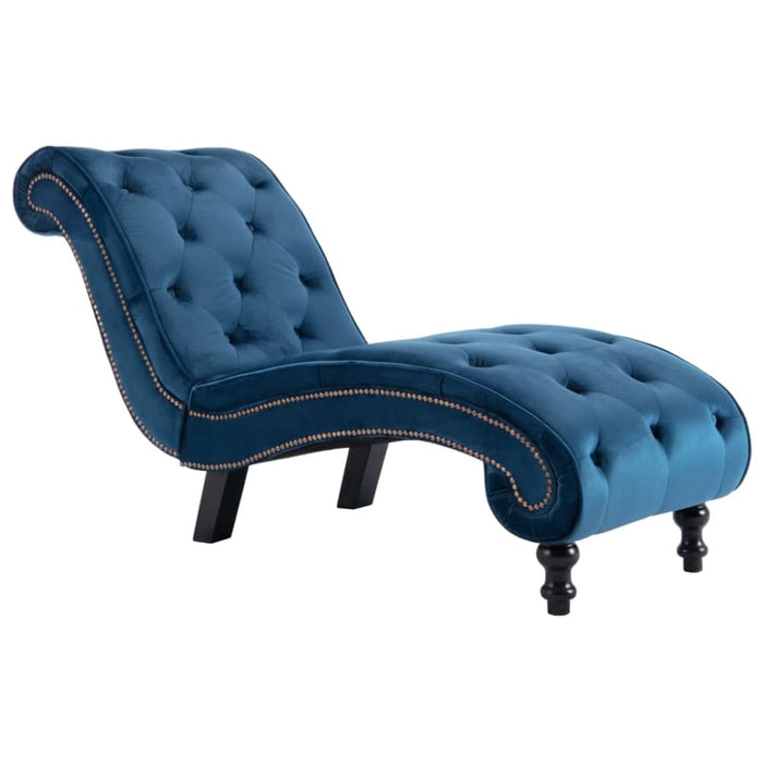 Chaise Lounge Blue Velvet Xanlbn