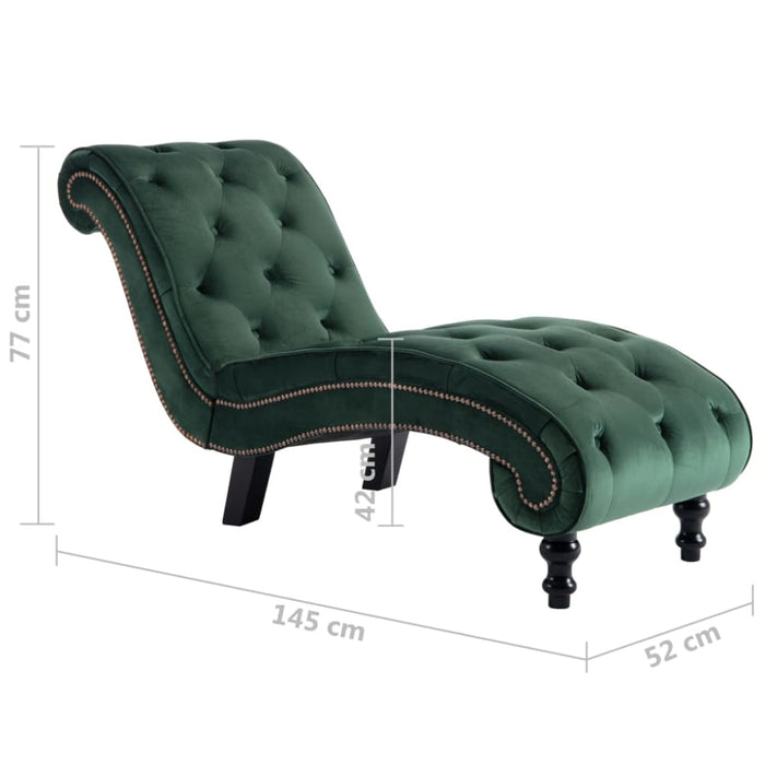 Chaise Lounge Green Velvet Xanlob