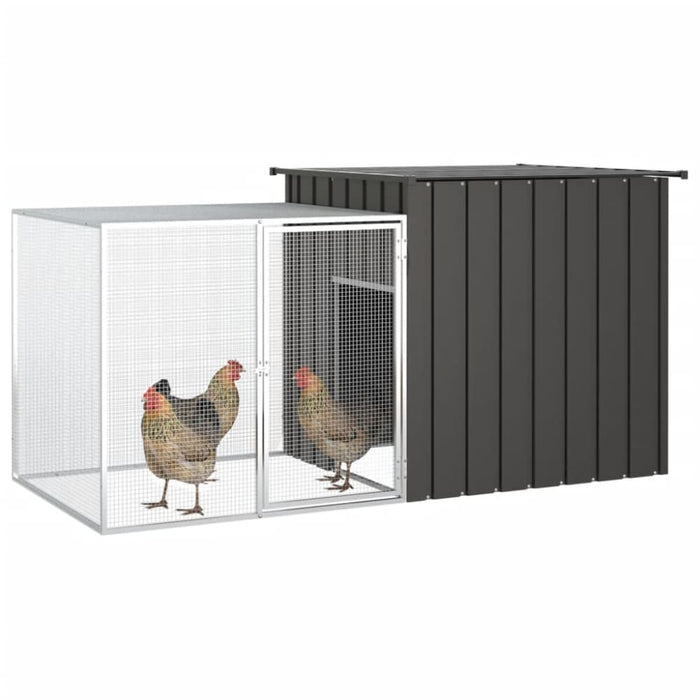 Chicken Cage Anthracite 200x91x100 Cm Galvanised Steel