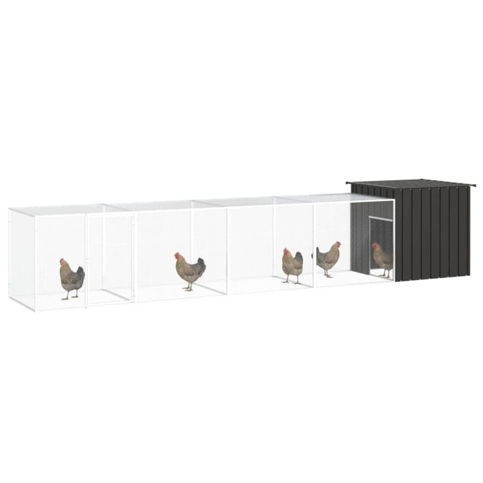 Chicken Cage Anthracite 500x91x100 Cm Galvanised Steel
