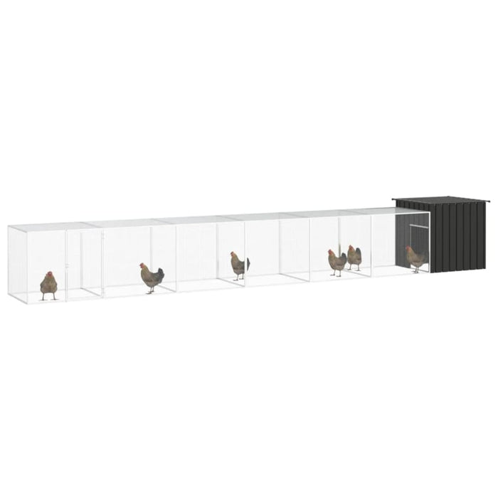 Chicken Cage Anthracite 700x91x100 Cm Galvanised Steel
