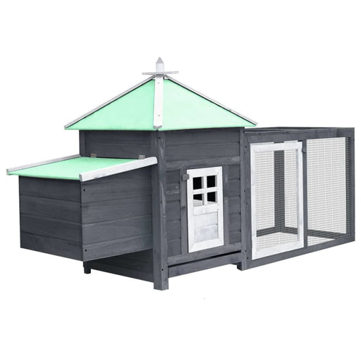 Chicken Coop with Nest Box Grey Solid Firwood Oibkno