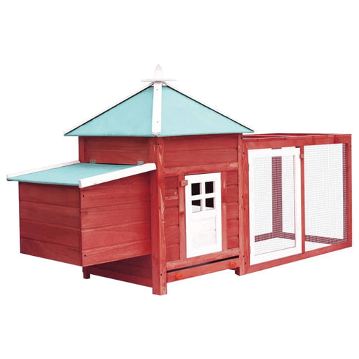 Chicken Coop With Nest Box Red Solid Firwood Oibknt