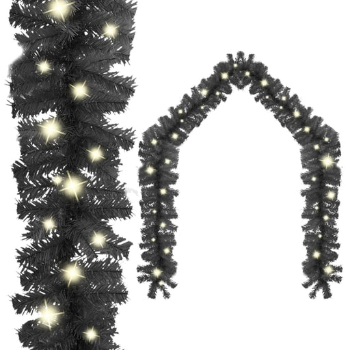 Christmas Garland with Led Lights 20 m Black Txkoko
