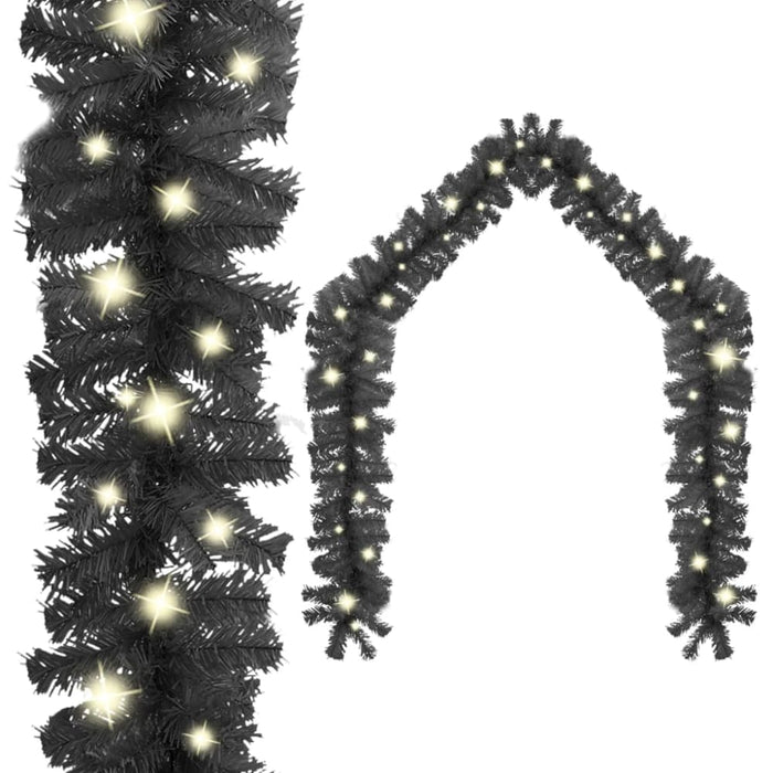 Christmas Garland with Led Lights 20 m Black Txkoko