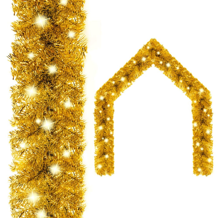 Christmas Garland with Led Lights 20 m Gold Txkxbt